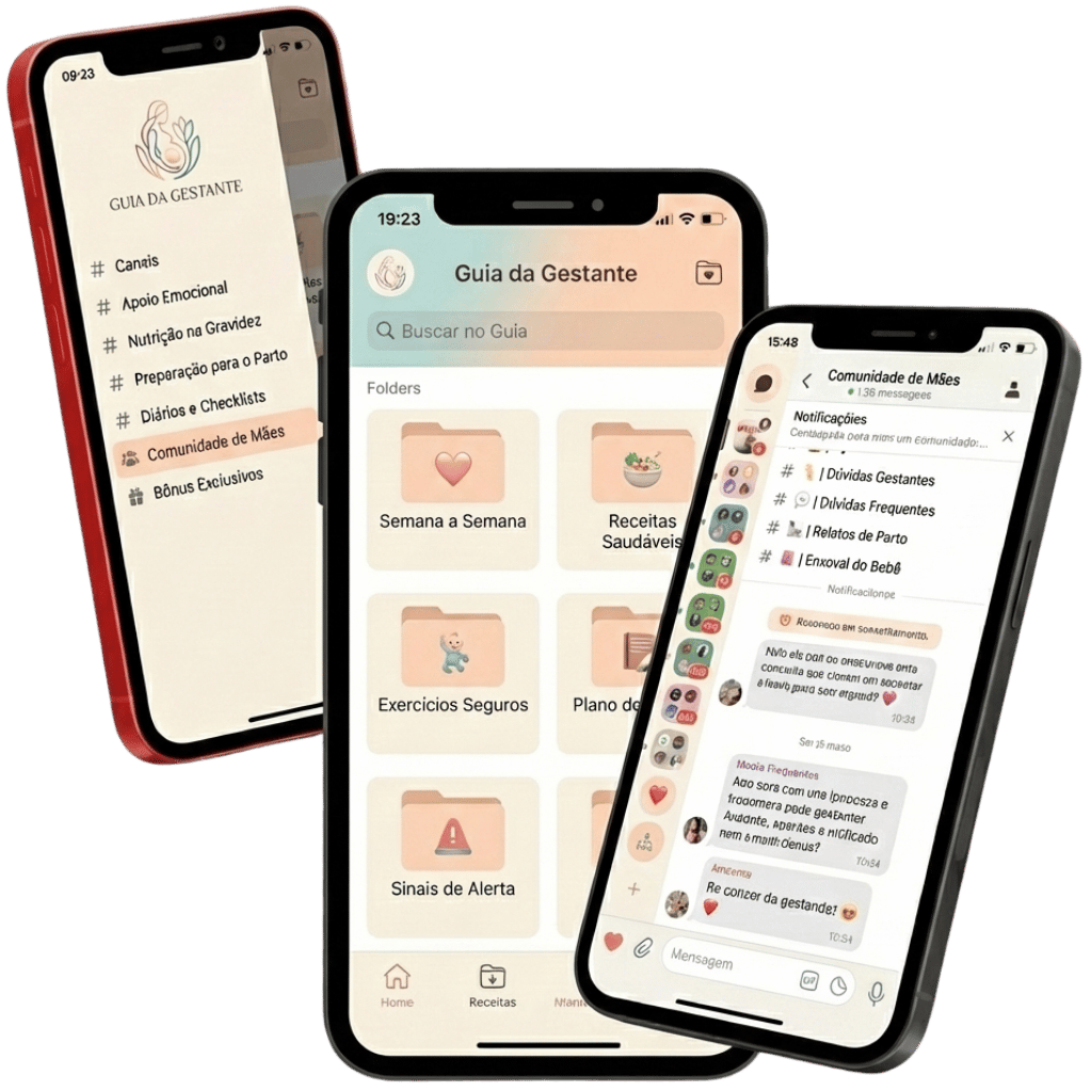 Comunidade de mães - Acesso ao app Guia da Gestante com canais exclusivos